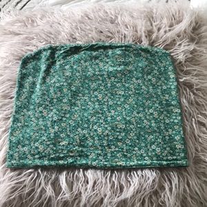 AE green floral tube top